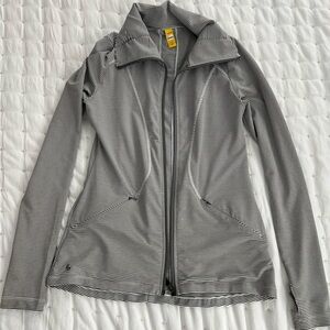 Lole Black and White Striped Utility Jacket